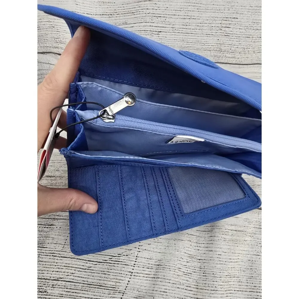 Kipling Money Land Snap Wallet RIFID Havana Blue